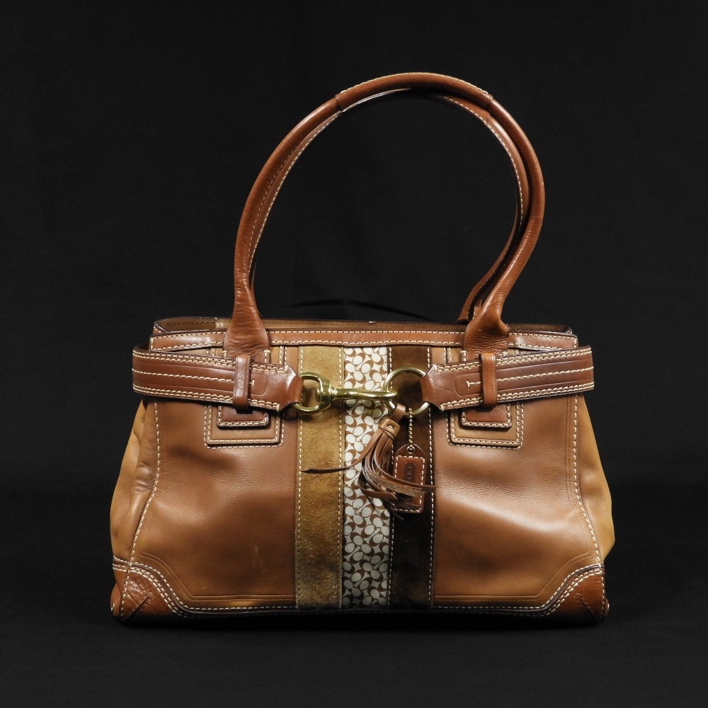 Vintage Brown Leather Coach Shoulder Bag